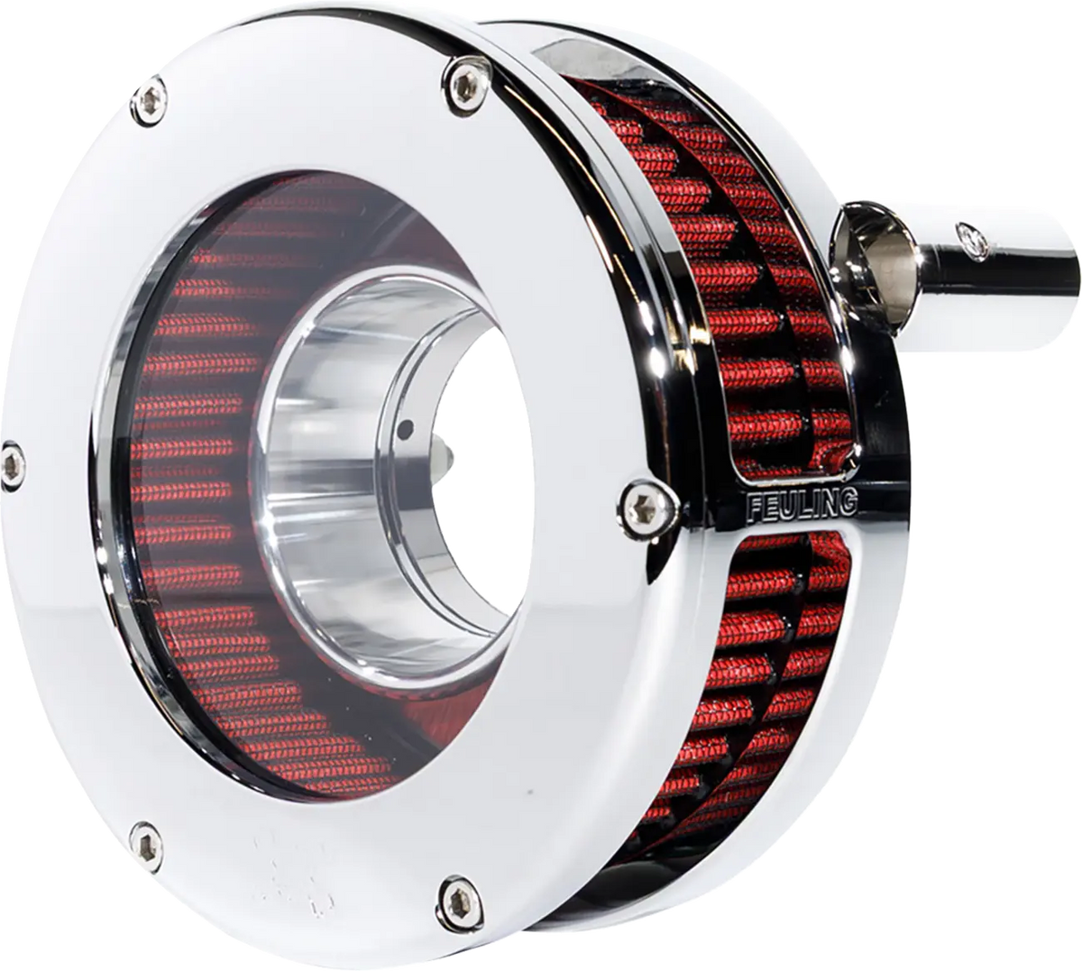 Feuling Parts BA Slim Air Cleaner Kit Chrome Red Clear 2.375" H