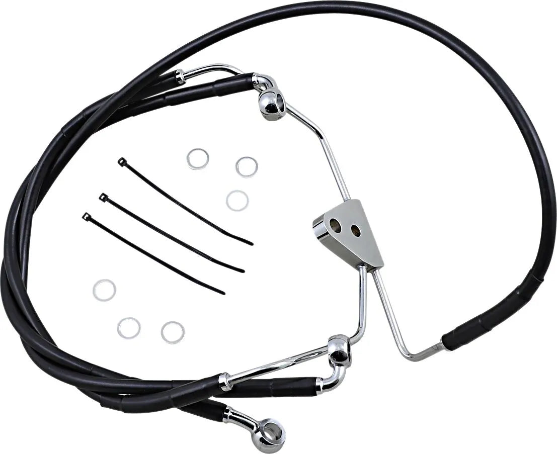 Drag Specialties Extended Black Vinyl Brake Line Kit