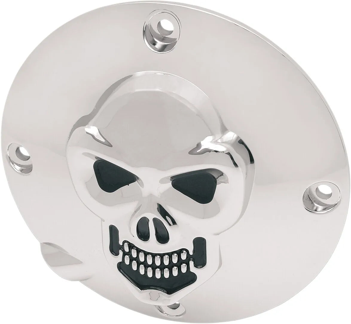 Drag Specialties 3-D Skull Chrome Derby Cover 0.750" for 94-03