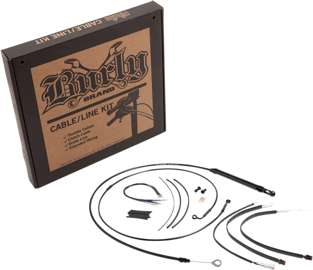 Burly Brand Black Vinyl Handlebar Cable Kit for Ape Hangers