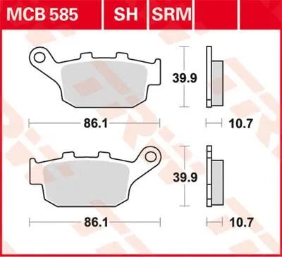 Trw Sh Series Spiekane Metalowe Klocki Hamulcowe Tylne - Tył