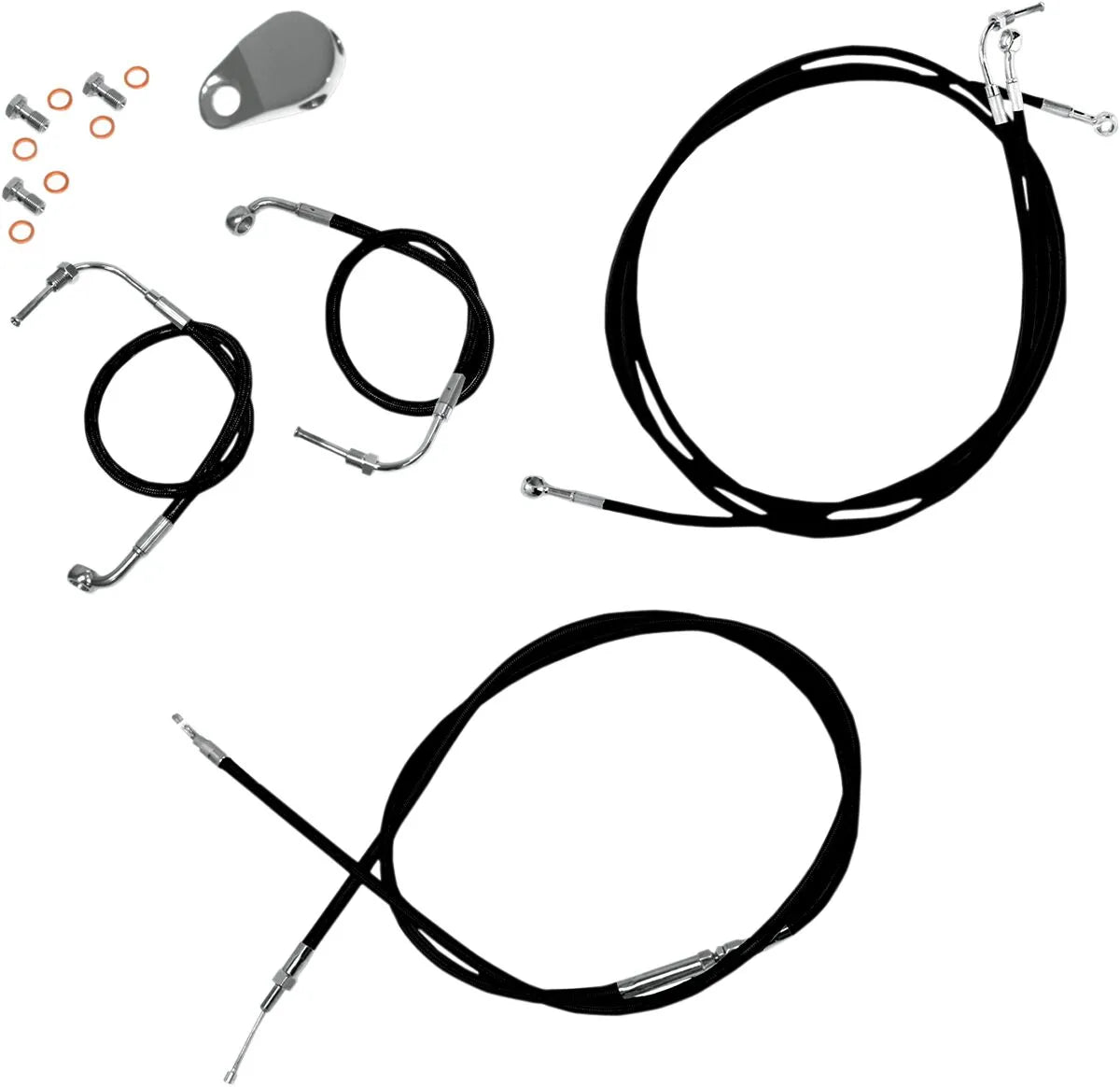LA CHOPPERS Black Vinyl Cable/Brake Kit for 12-14" Ape Hangers