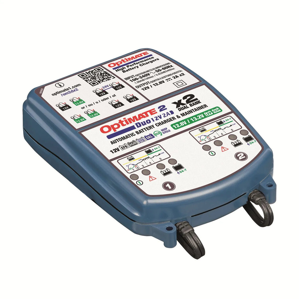 Tecmate Optimate 2 Duo: 12v 2a Battery Maintainer