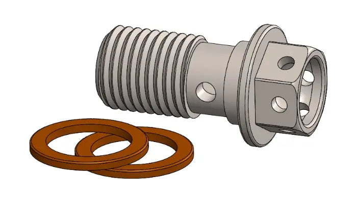 Moto-Master Race Drilled Banjo Bolt M10 x 1.25mm with Washers