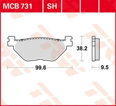 Spiekane Metalowe Tylne Klocki Hamulcowe Trw Sh Series - Tył