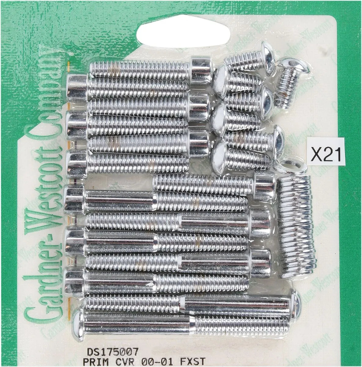 Gardner-Westcott Chrome Socket-Head Primary Cover Bolts for Dyna