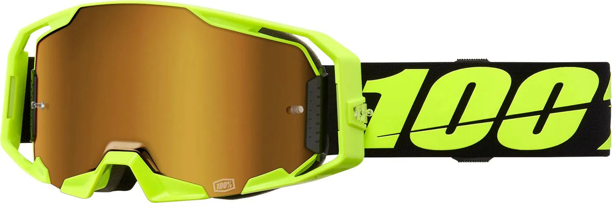 100% ARmatic Goggle Fluorescent Yellow Gold Mirror