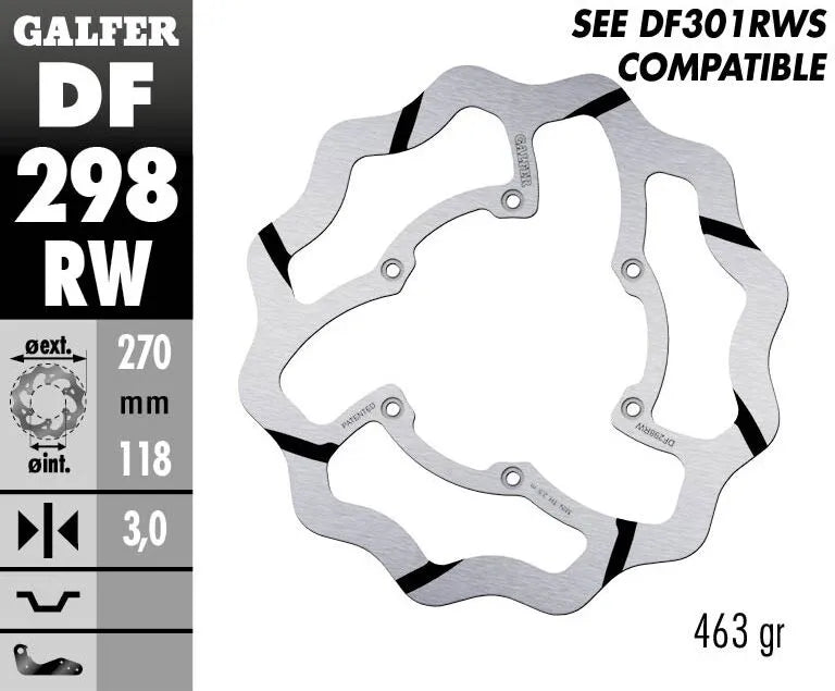 Galfer Wave Brake Rotor For Motorcycle - Front