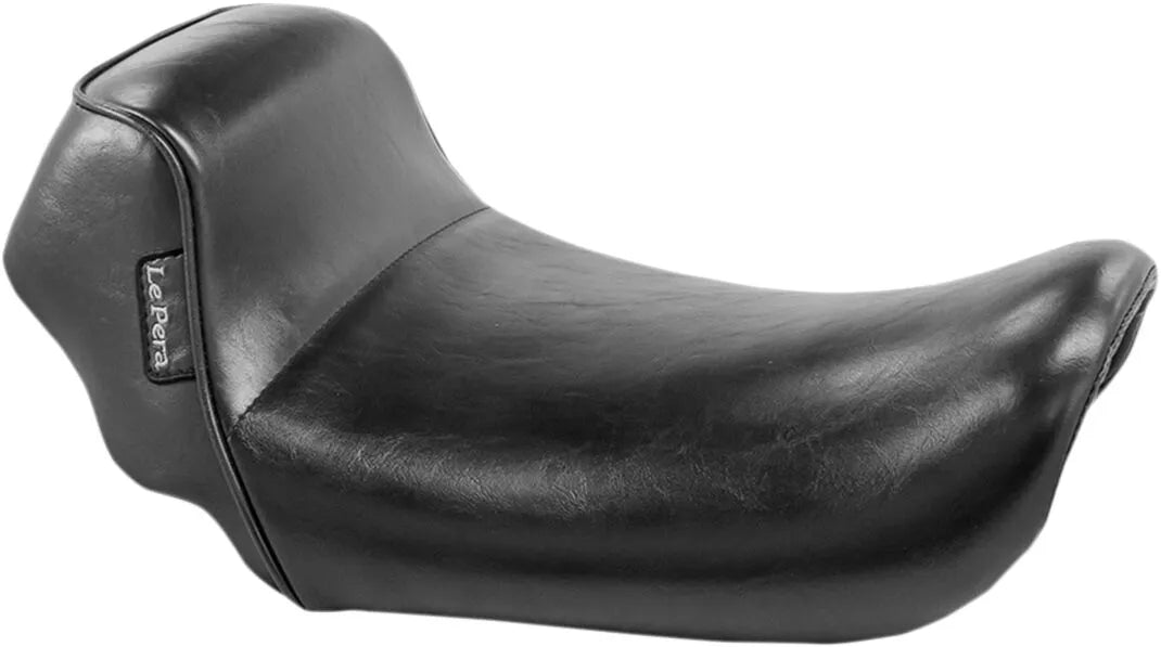 Le Pera Sprocket Solo Seat - Black Vinyl - For Harley Davidson