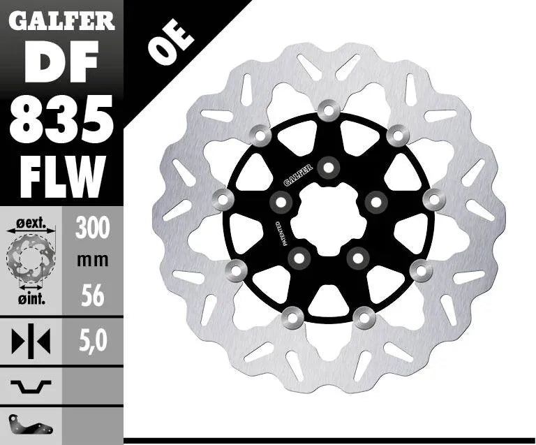 Galfer Floating Brake Rotor For Motorcycles - 300mm - Front