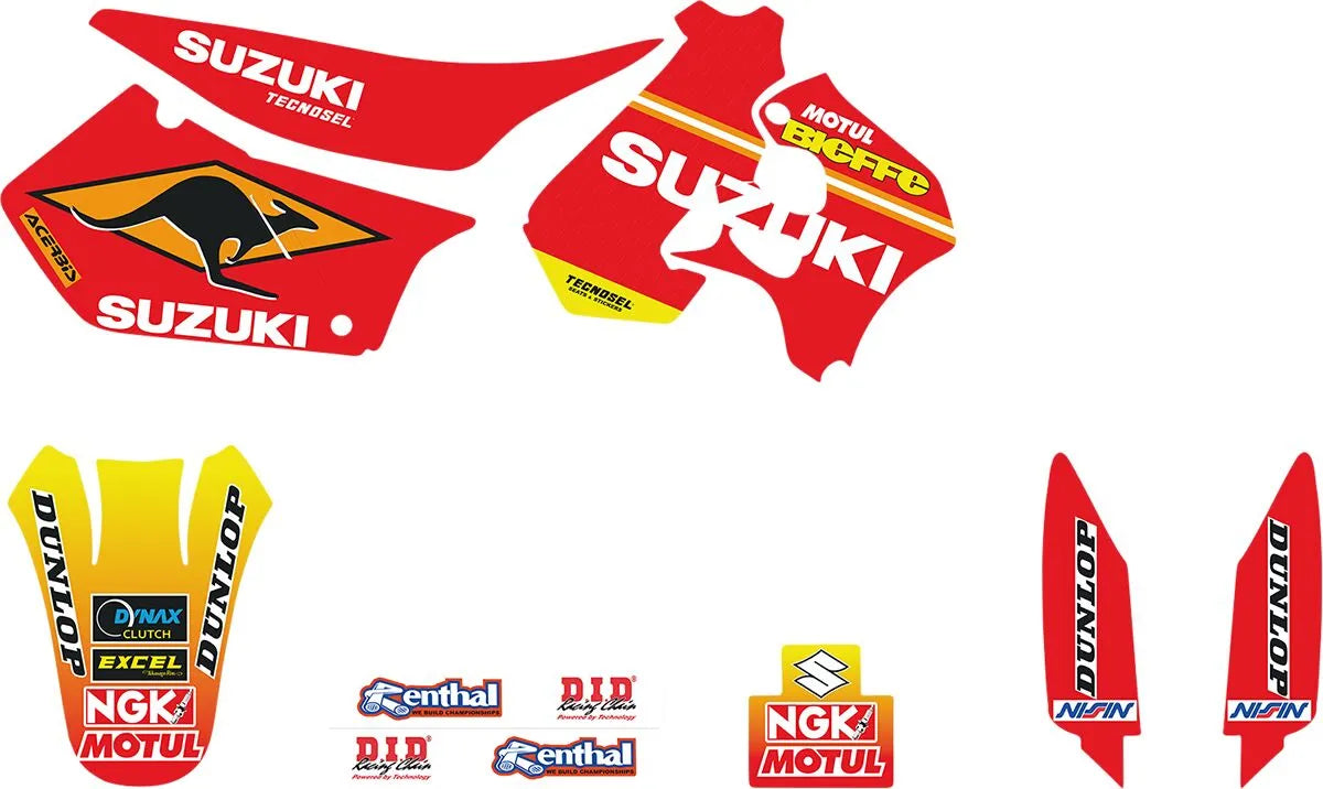 Tecnosel Graphics Kit For Suzuki - Vintage Bike Decals