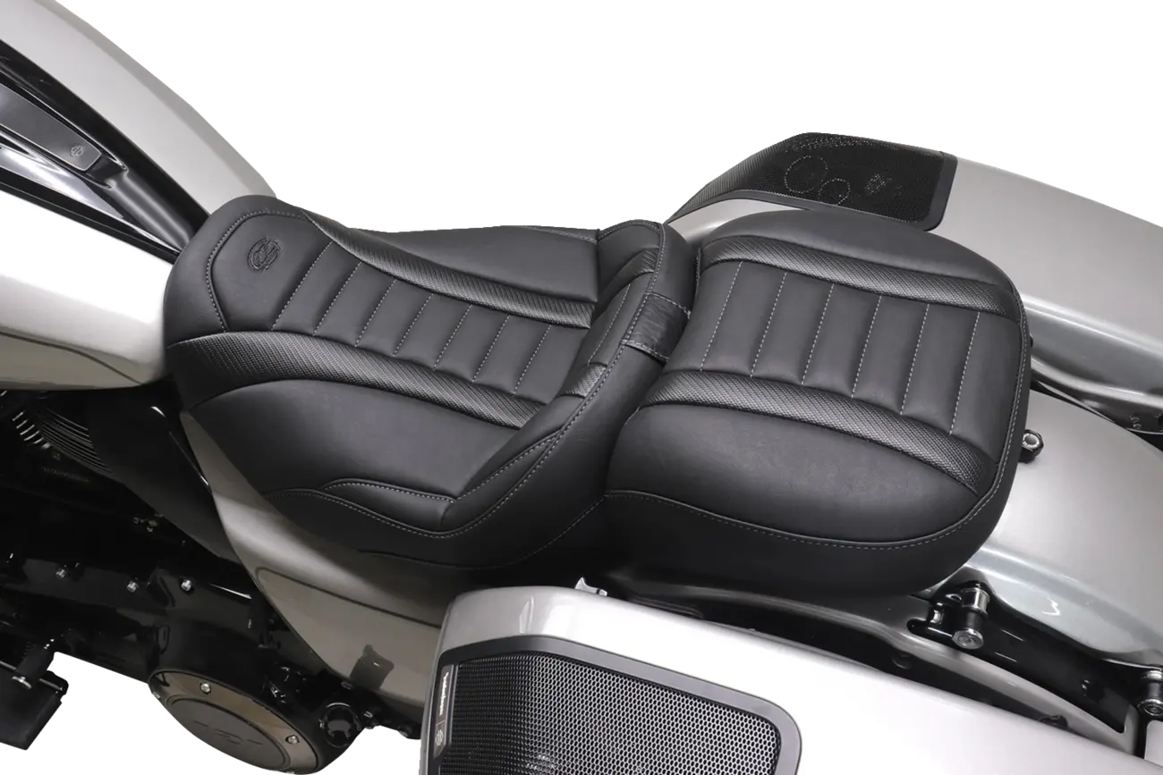 Mustang Wide Deluxe Touring Passenger Seat - For Harley Davidson
