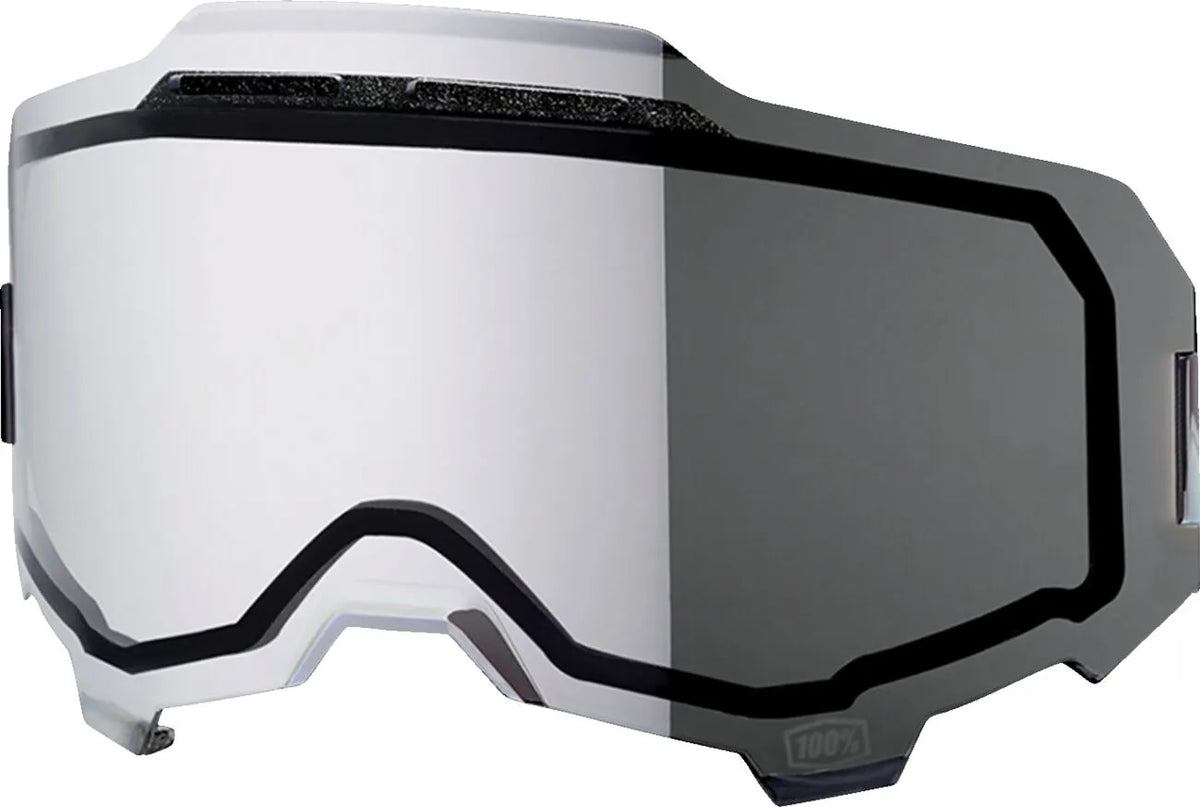 100% Armega Vented Injected Dual Pane Goggle Lens Mirror Silver