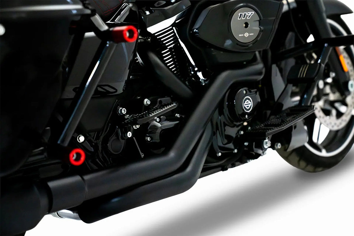Rinehart Racing Crossback True Dual Header Kit Black FLH 2017-Up