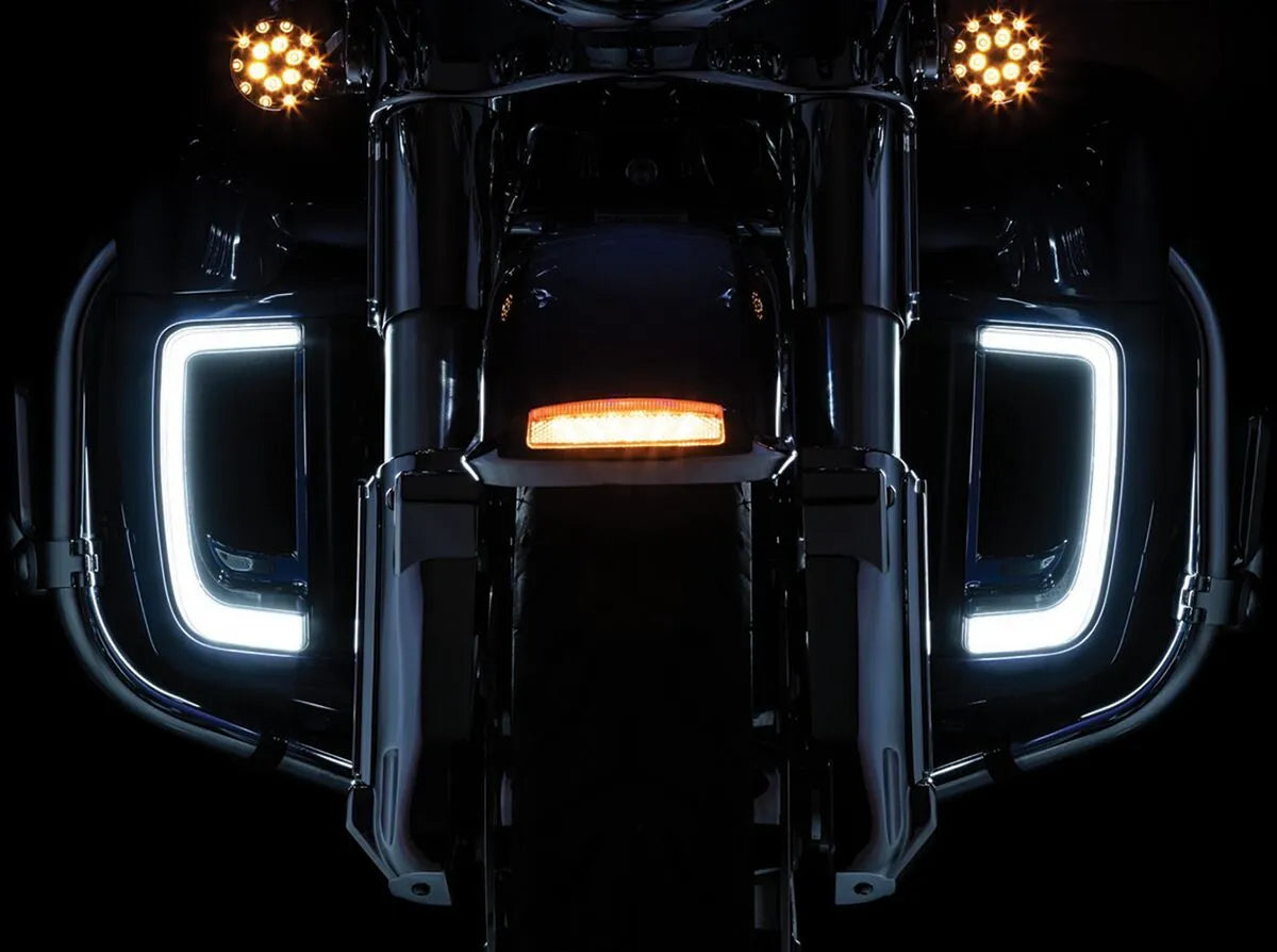 Kuryakyn Tracer LED Fairing Lower Grill Inserts - Clear Lens - KUR5063