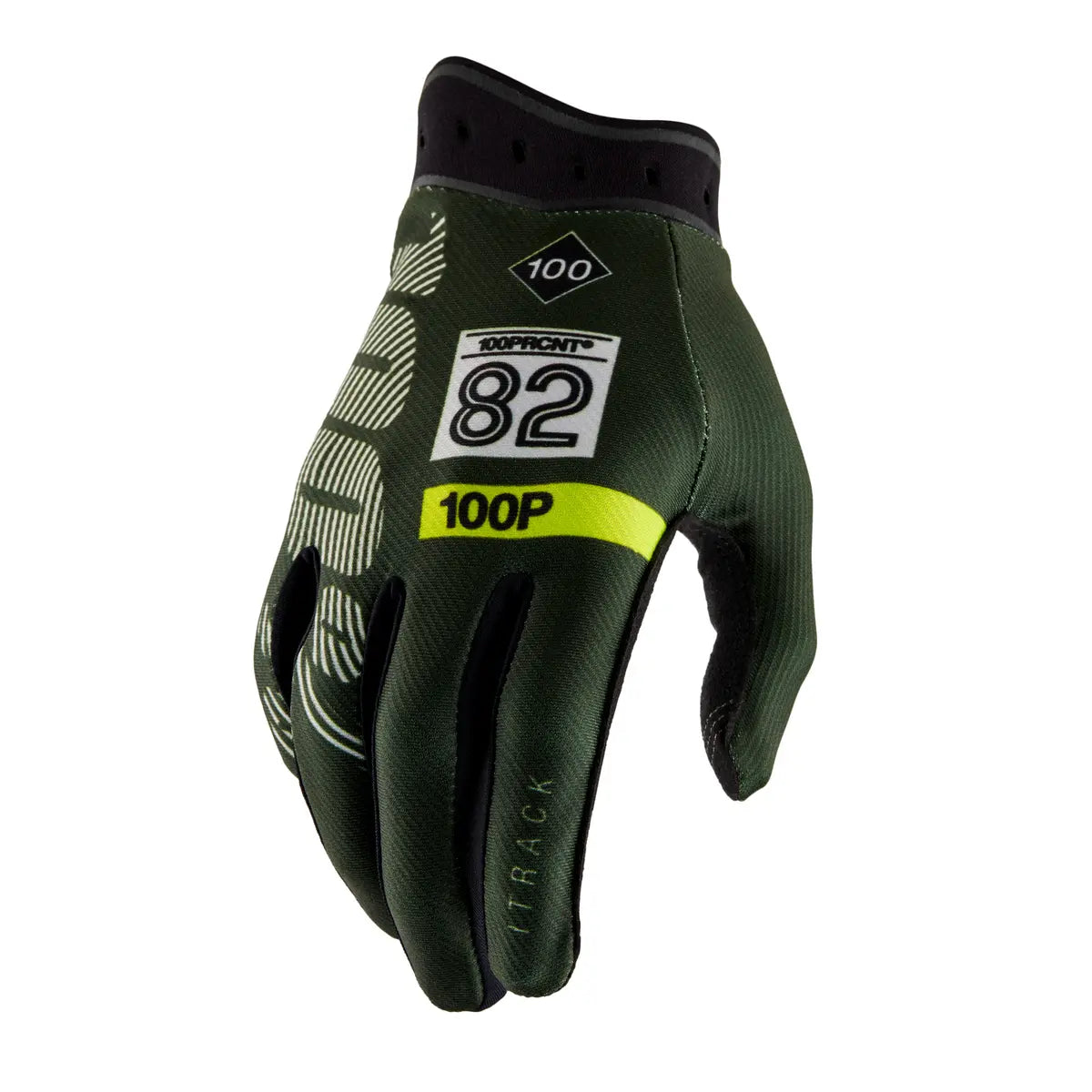 100% iTrack Gloves Green