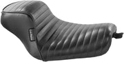 Le Pera Sprocket Solo Seat - Black Vinyl - For Harley Davidson