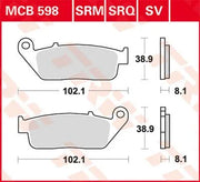 Spiekane klocki hamulcowe do skuterów Trw Srm Series - Przód i tył