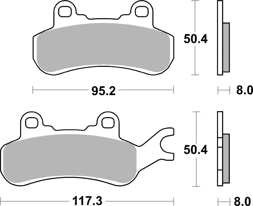 Sbs Psi Spiekane Metaliczne Klocki Hamulcowe Do Atv/utv - Przód I Tył