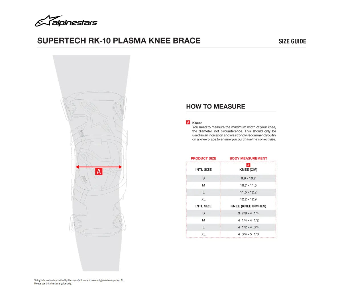 Alpinestars Supertech RK-10 Plasma Knee Braces Black/Red