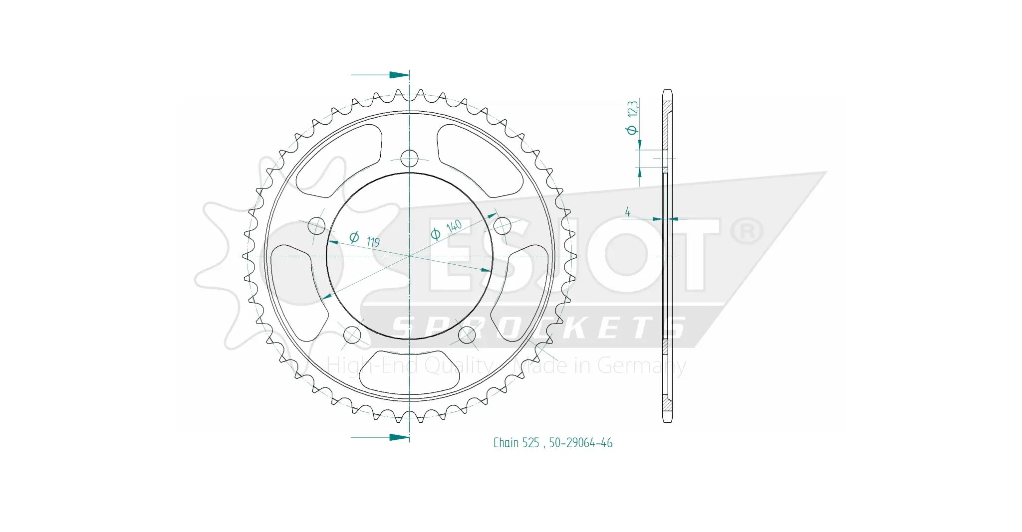 Esjot 525 Rear Sprocket - High-quality Steel