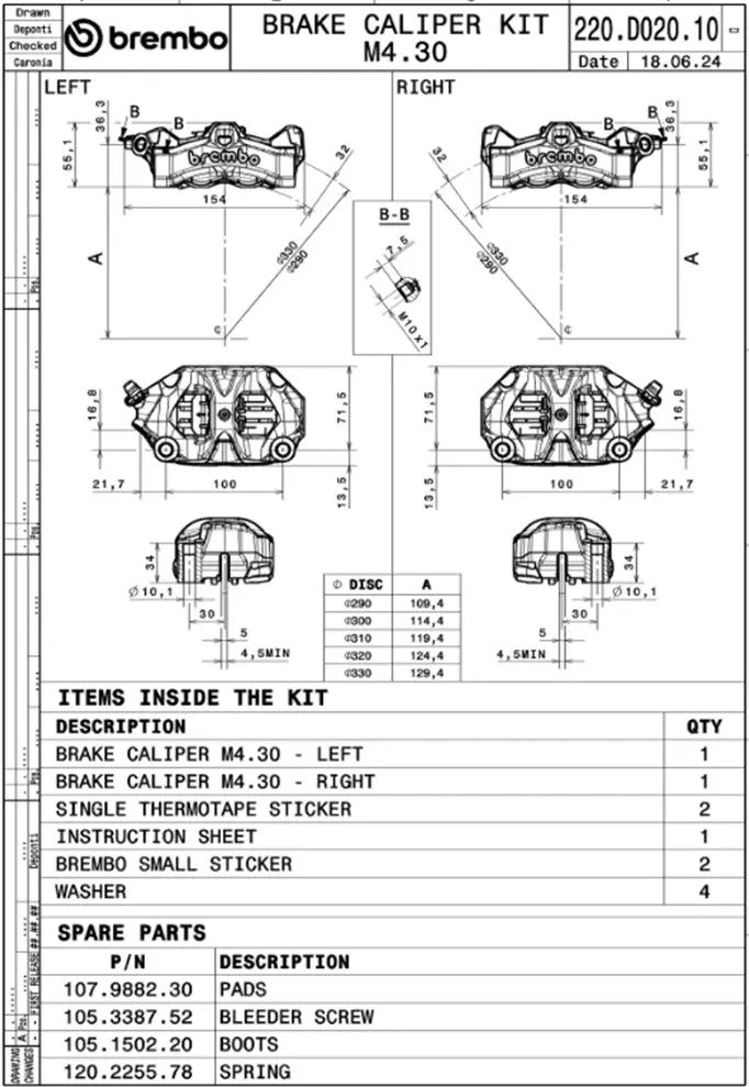 Zestaw Zacisków Hamulcowych Brembo Stylema Prime Line