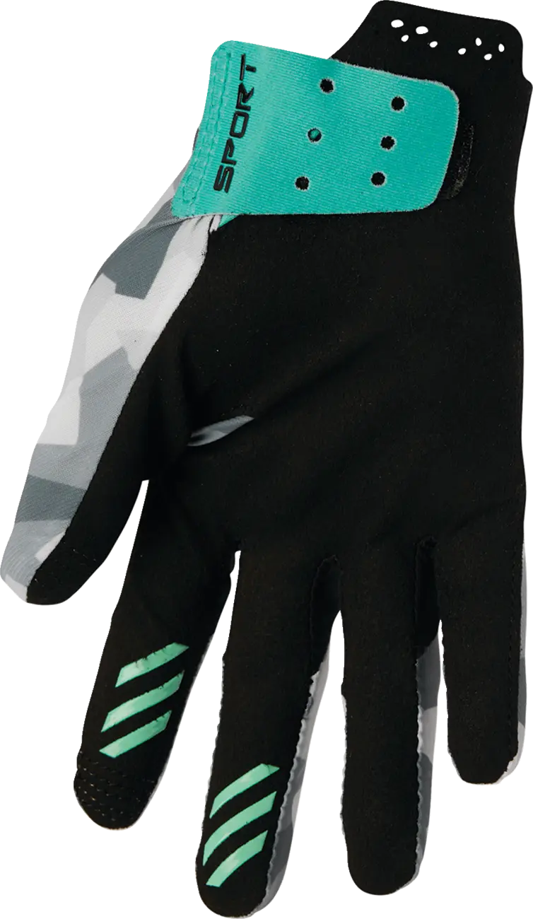 Thor Women's Sportmode Shadow Gloves - Black/Gray/Teal/White