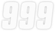 Factory Effex Number Stickers - White '9' (3-pack)