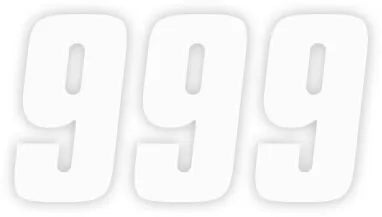 Factory Effex Number Stickers - White Number 9