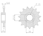 Sunstar Powerdrive Countershaft Sprocket 16t