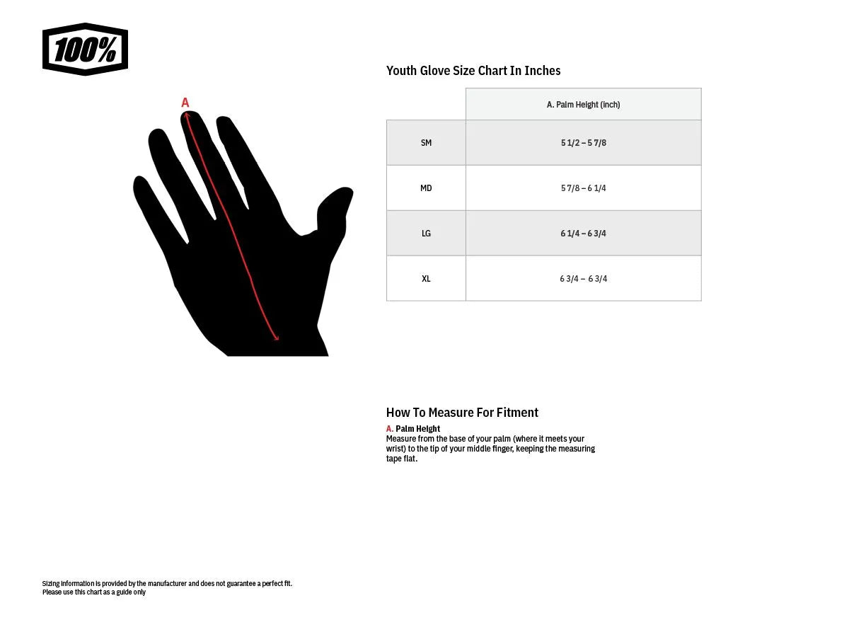 100% Youth Ridecamp Off-road Gloves - Red