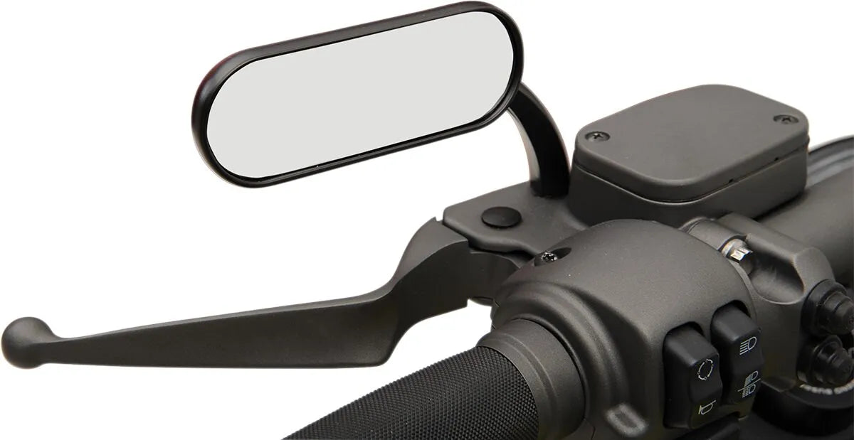Arlen Ness Micro-mirror - Black, Convex, Oval