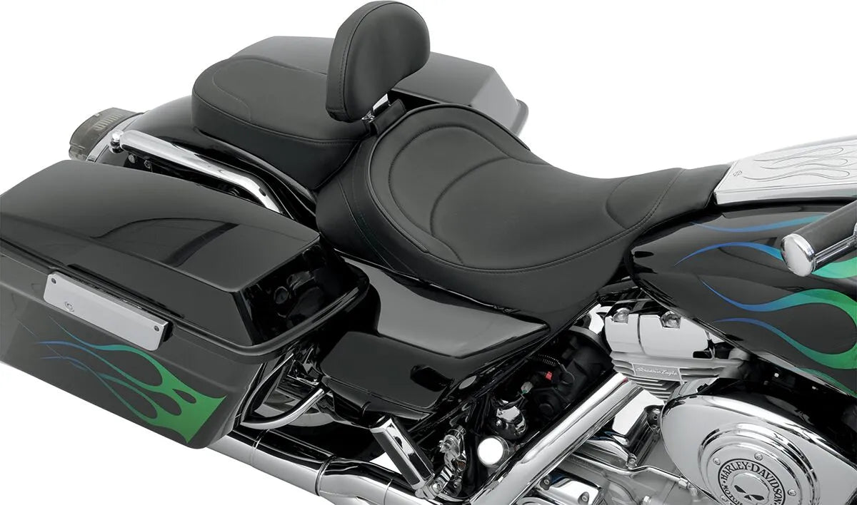 Drag Specialties Backrest Compatible Solo Seat - For Harley Davidson