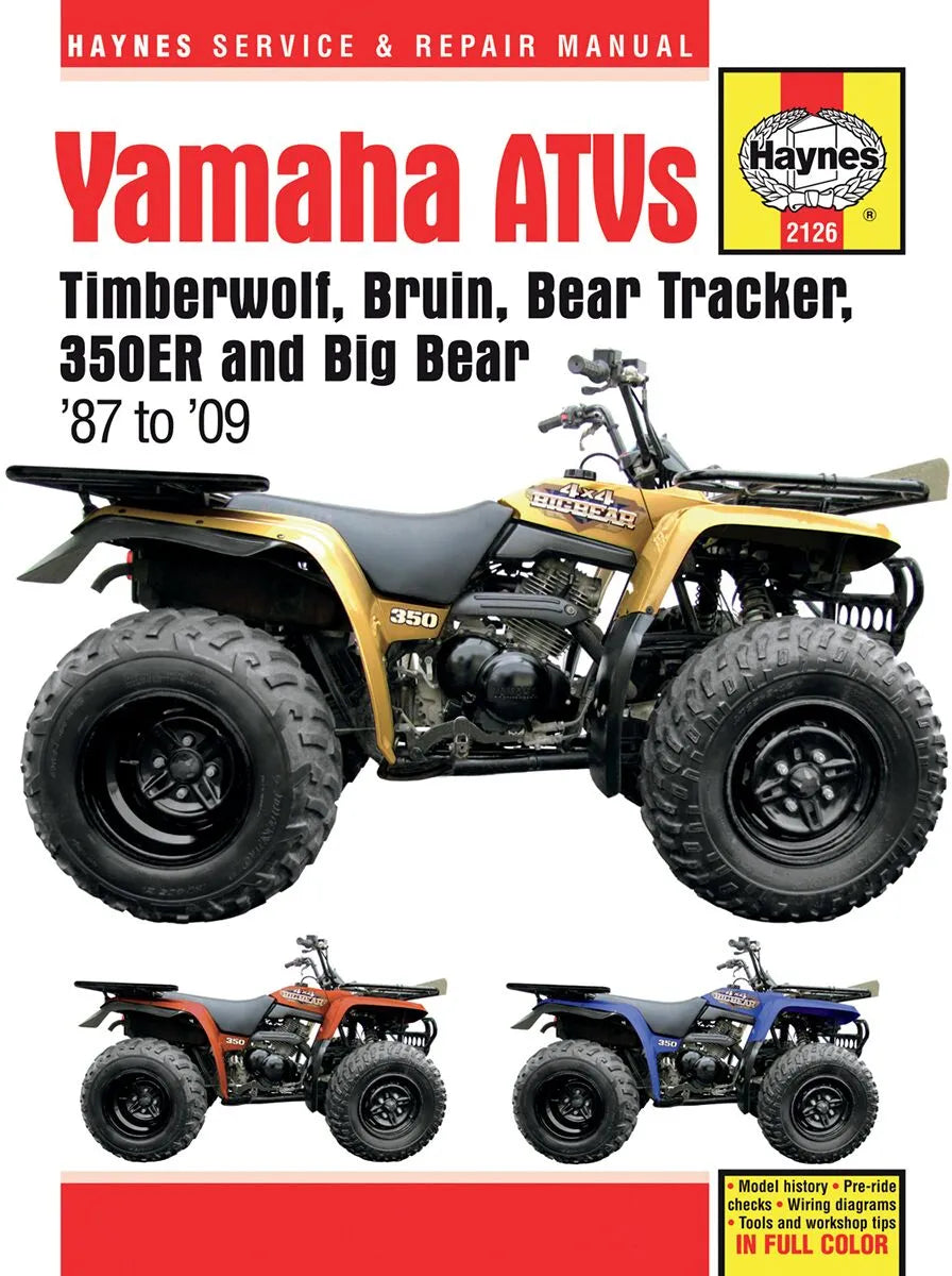 Haynes Service Repair Manual for Yamaha YFM350 Big Bear Moto-4