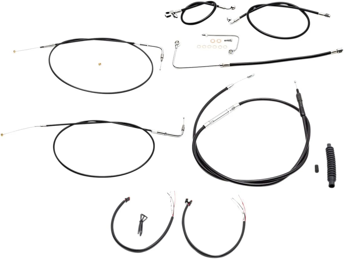 LA CHOPPERS Black Vinyl Braided Cable Kit for 12"-14" Handlebars
