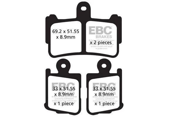 Ebc Fa-hh Series Spiekane Klocki Hamulcowe - Przód