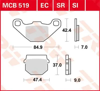 Trw Allround Spiekane Metaliczne Klocki Hamulcowe - Przód & Tył