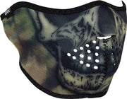 Zan Headgear Neoprene Half Mask Woodland Camo Tie Dye Skull