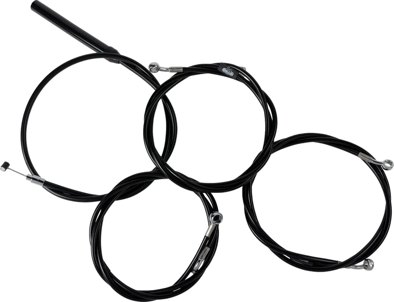 La Choppers Black Vinyl Handlebar Cable/Brake Line Kit for Ape
