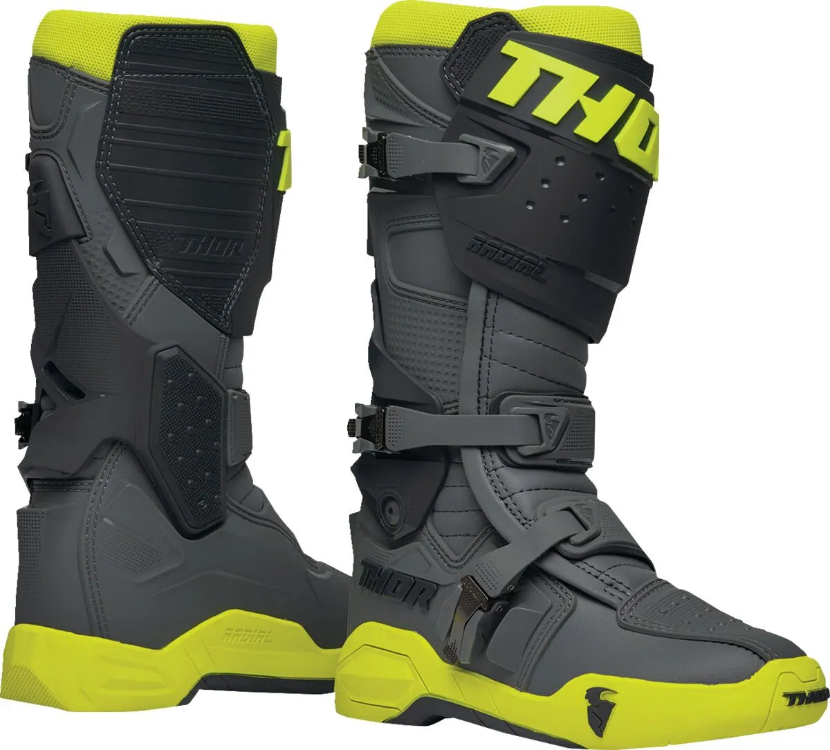 Thor Radial MX Boots Gray/Fluo Yellow