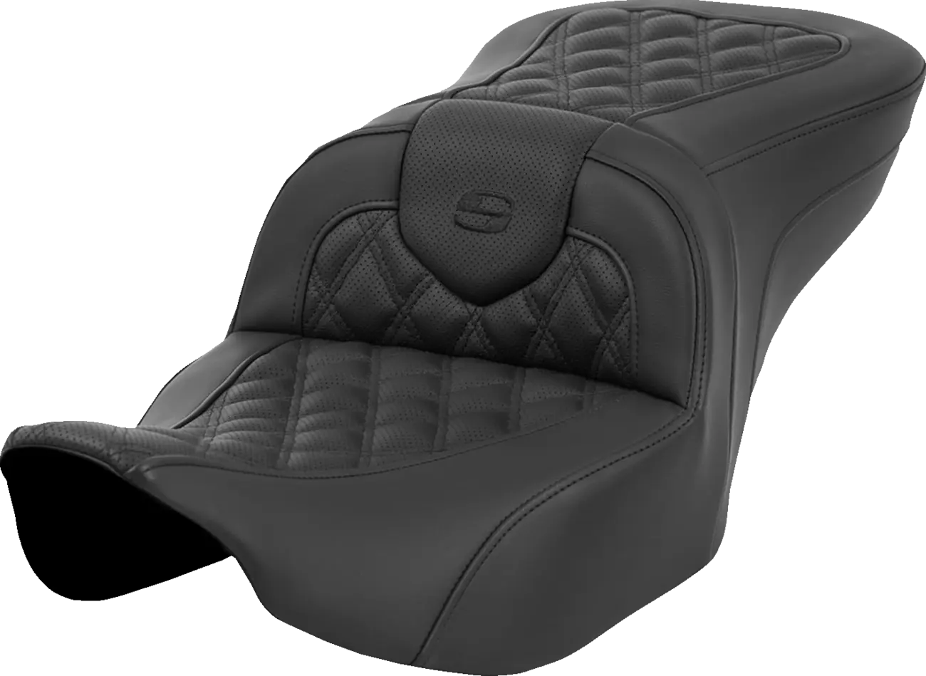 Saddlemen Roadsofa Heated Seat - Lattice Stitch - For Harley Davidson