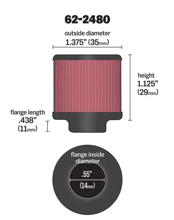 K & N Crankcase Vent Filter 9/16"