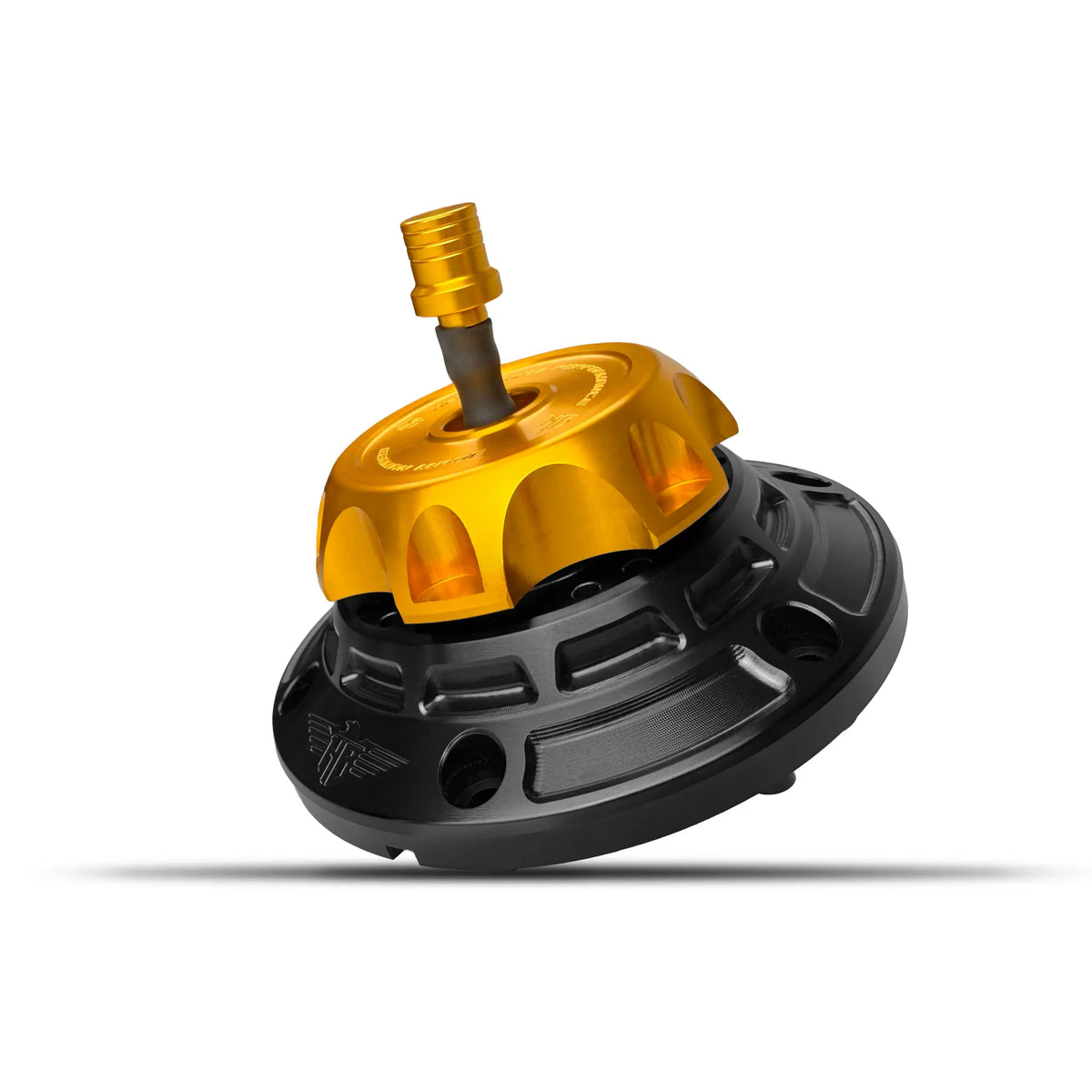 Heinz Bikes Performance Vented Fuel Cap Black/Gold for Harley
