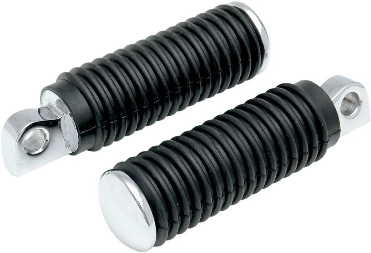 Drag Specialties Passenger Foot Pegs Chrome with Rubber Sleeves