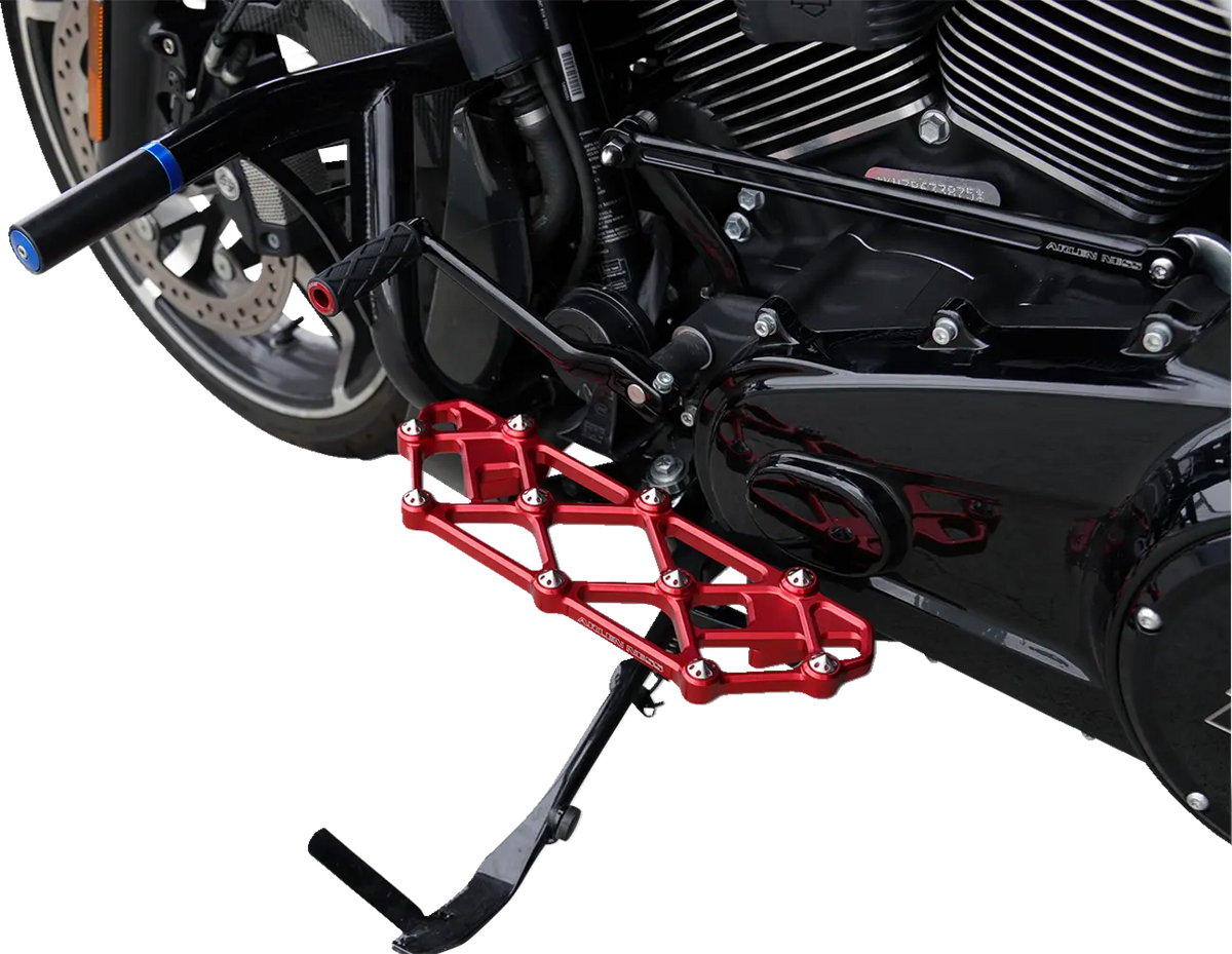 Arlen Ness Diamond Billet Aluminium Rider Floorboards - Red - 410-057