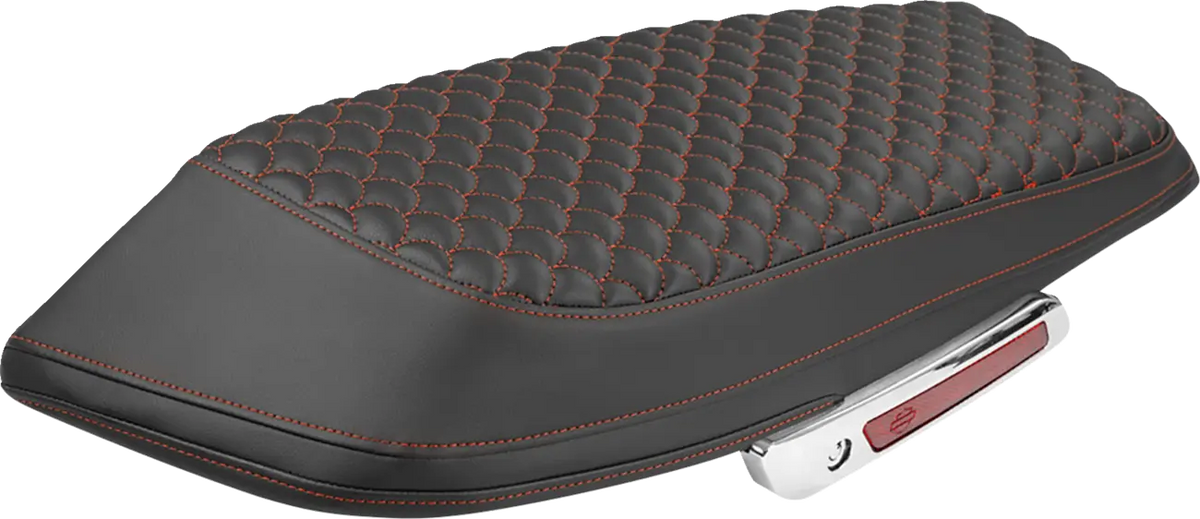 Saddlemen Roadsofa Dragon Scale Saddlebag Lid Covers Red Stitch