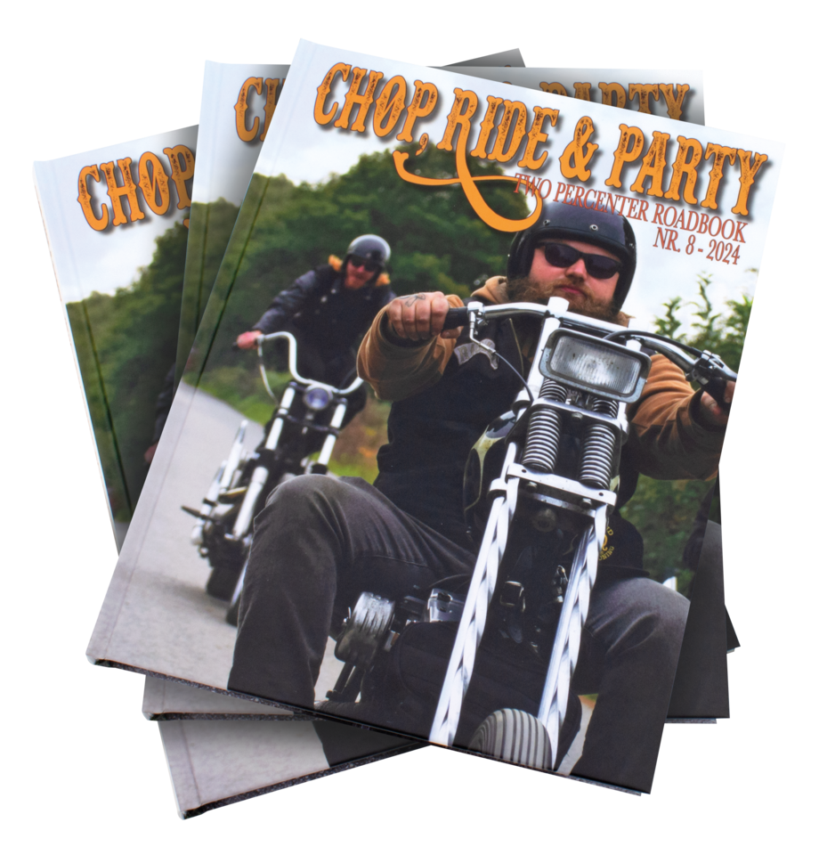 Chop, Ride & Party Two Percenter Roadbooks – Helmets