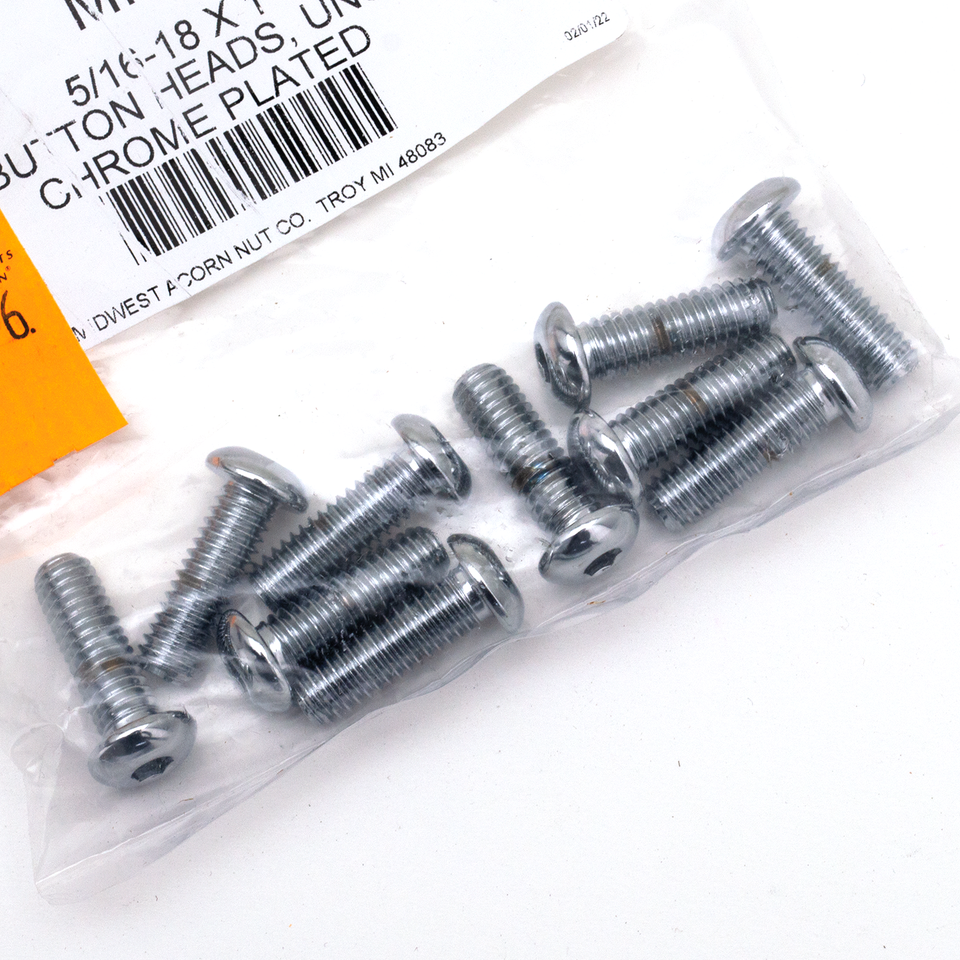 Midwest Acorn Nut Company Chrome Plated Button Head Allen Screws Assortment – Hardware
