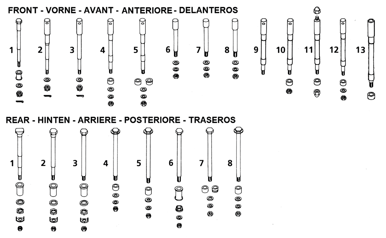 V-Twin Chrome Plated Front and Rear Axles – Wheel & Tire
