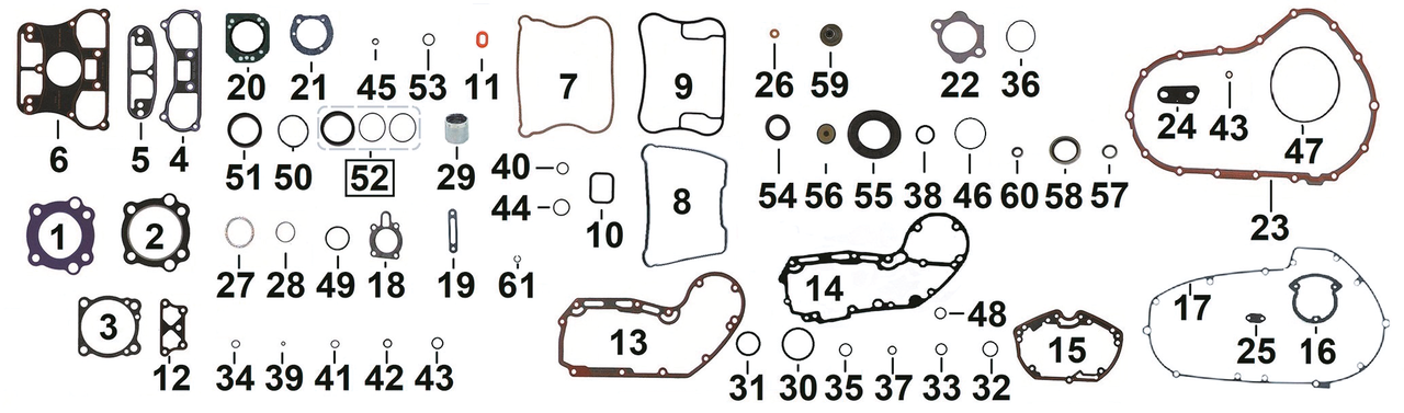 Cometic Gasket Gaskets, O-Rings and Seals for XL & XR Sportster 2004-2022 and Buell 2003-2010 – Gasket & Seals